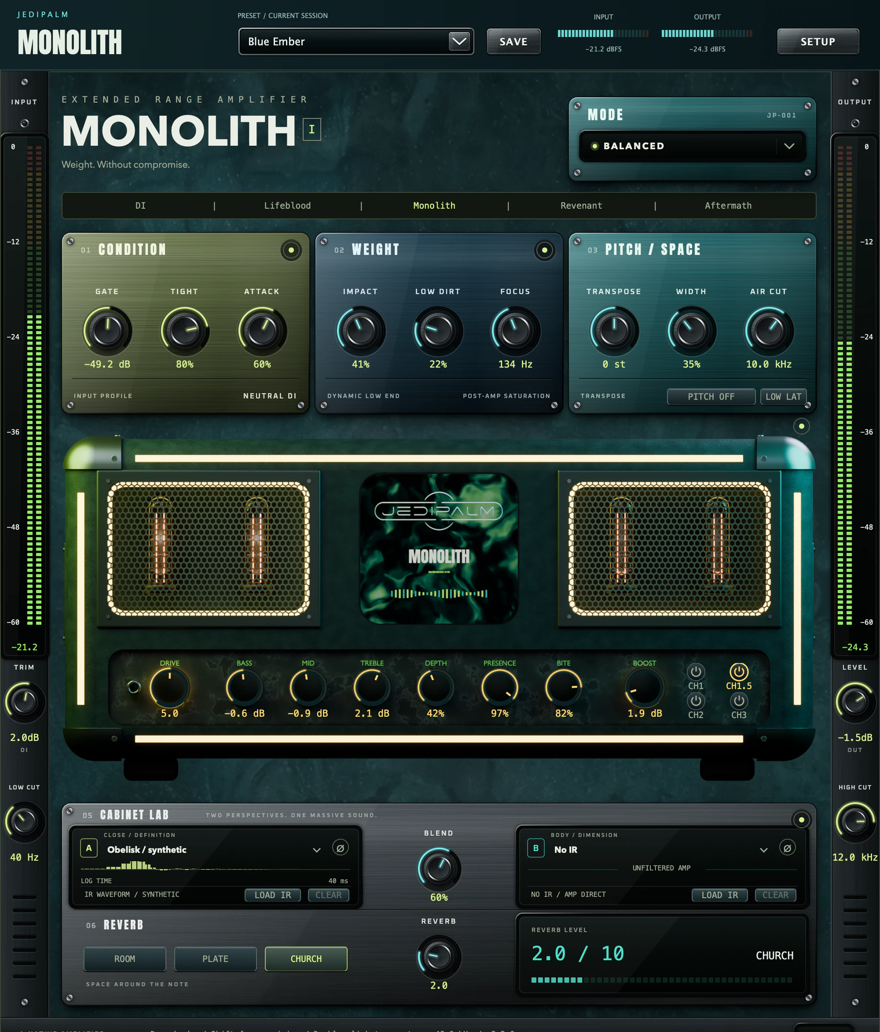 Actual Monolith plugin interface — CH1.5 Blues